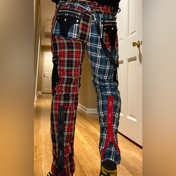 Other - 2 tone ska punk plaid mens bondage pants